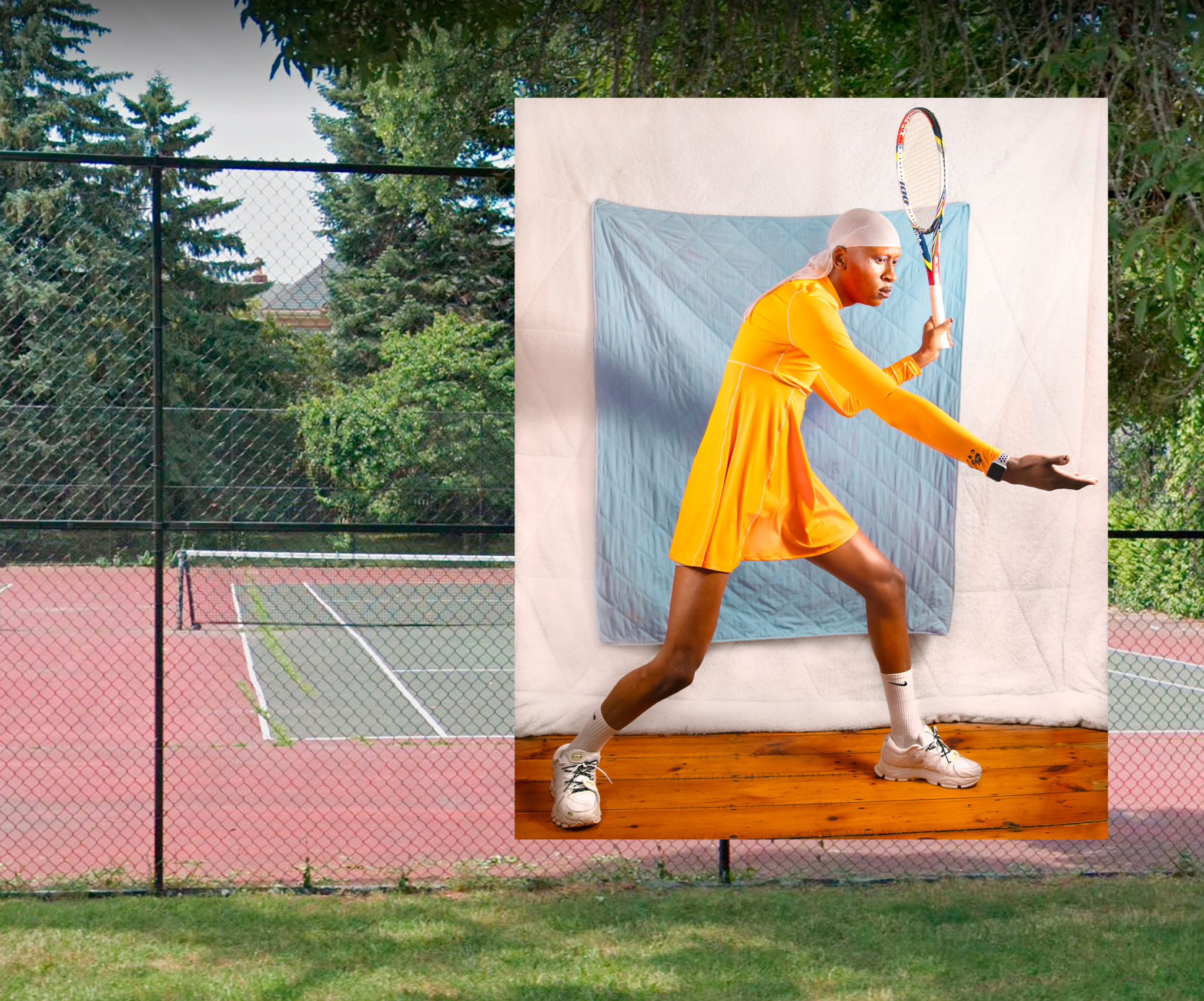 "I just want to wear my orange dress to the tennis courts & come back home unbothered," 2020, Jamaica Plain, MA