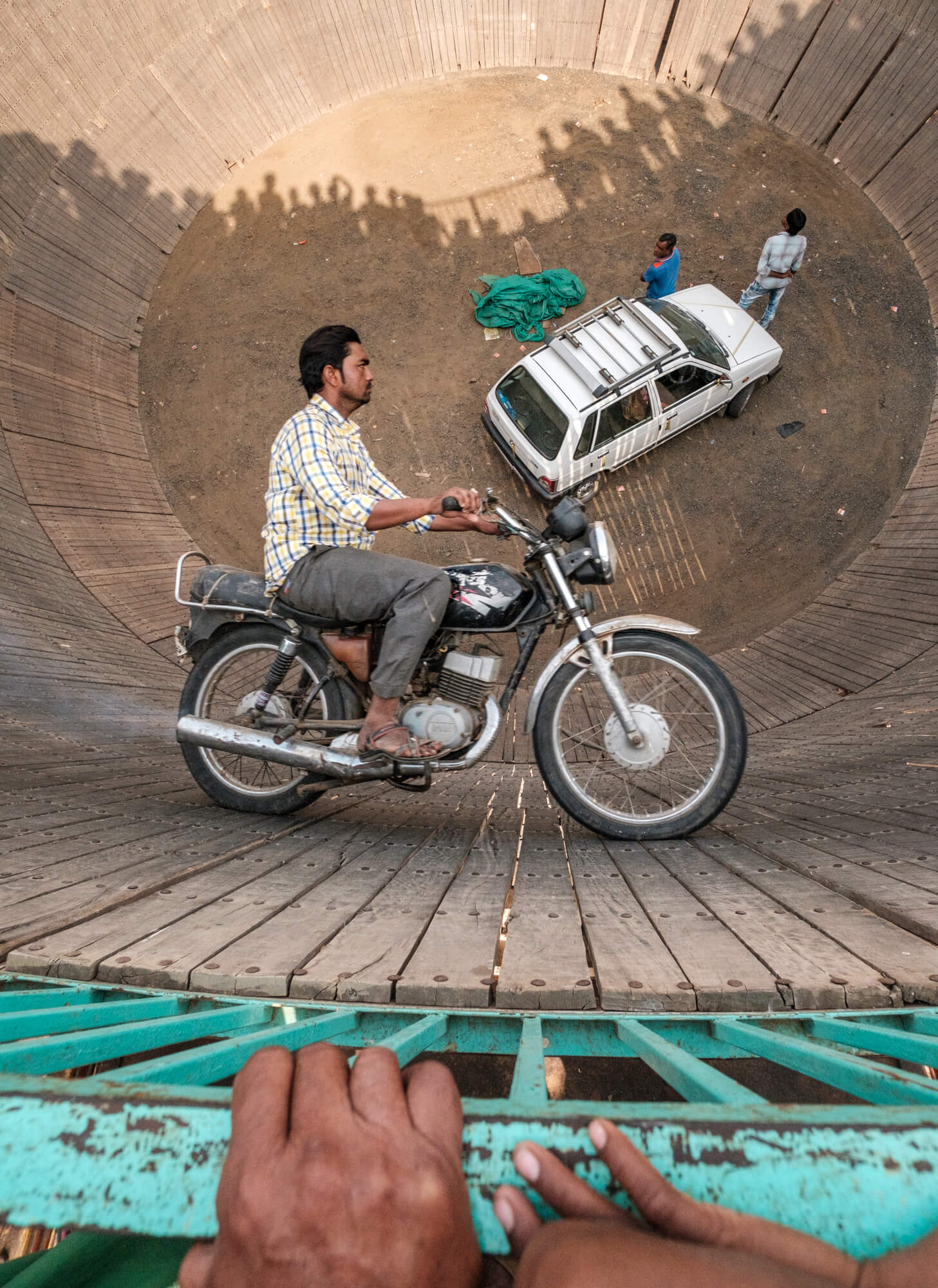 Motorcycle stunt rider in India