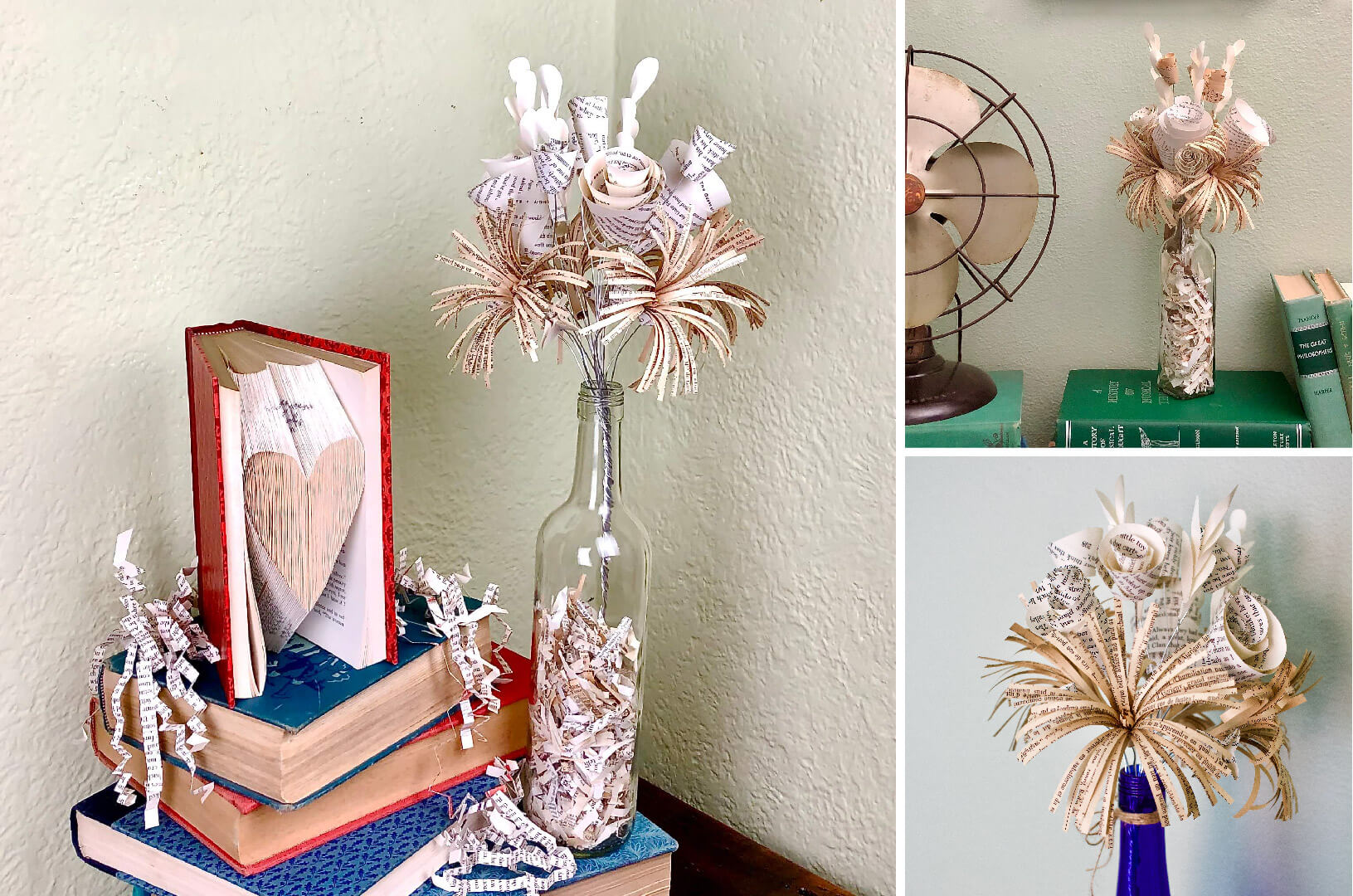 Paper flowers from Fiction Reshaped - By Carly Frei