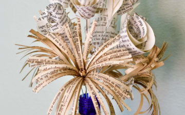 Paper flowers in a bottle from Fiction Reshaped - By Carly Frei