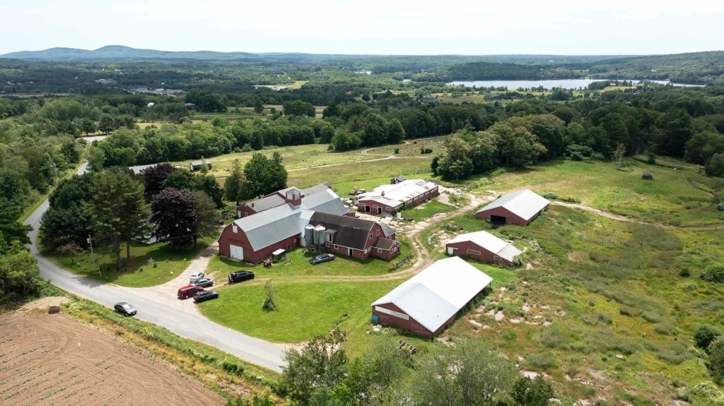 Zeiss commercial shoot - Aerial shot of farm in Union, Maine