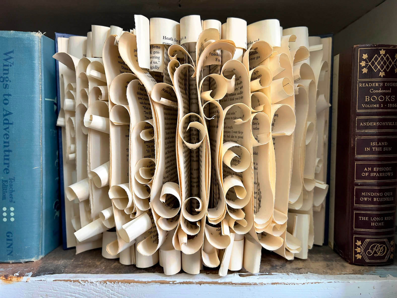 Unique recycled book turned into a piece of art