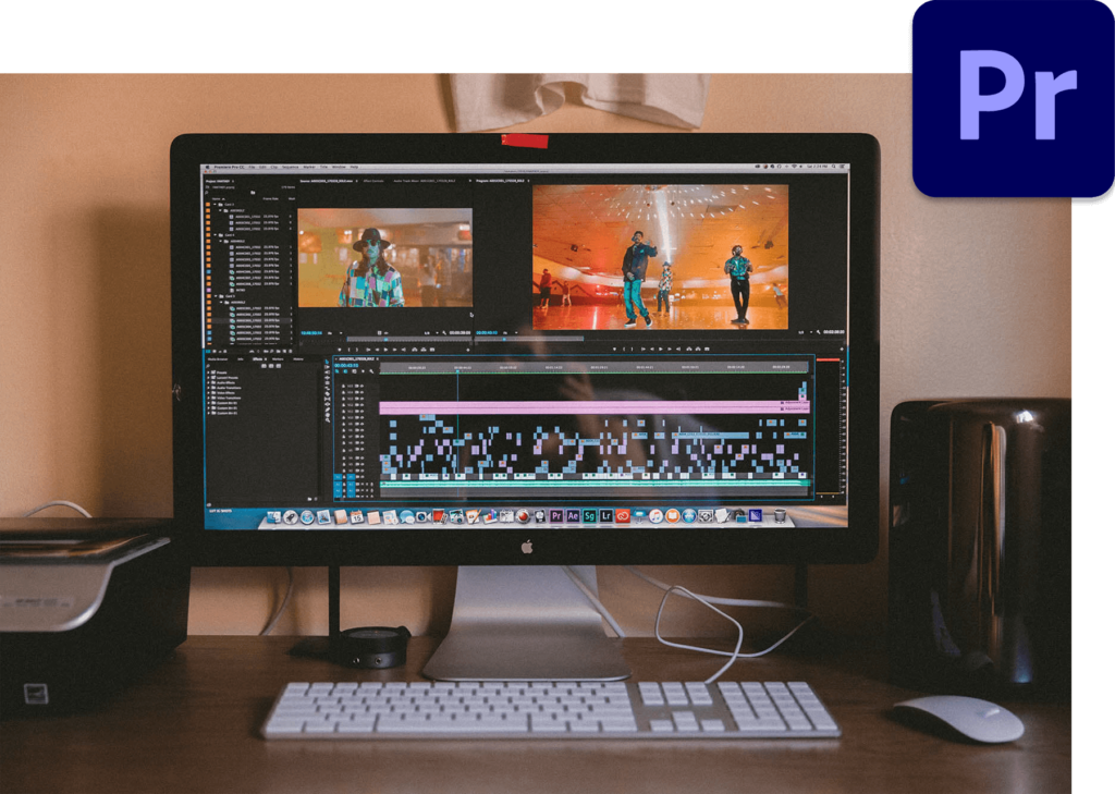 Adobe Premiere editing on a Mac (Branded with Premiere logo) - Photo by Jacob Owens