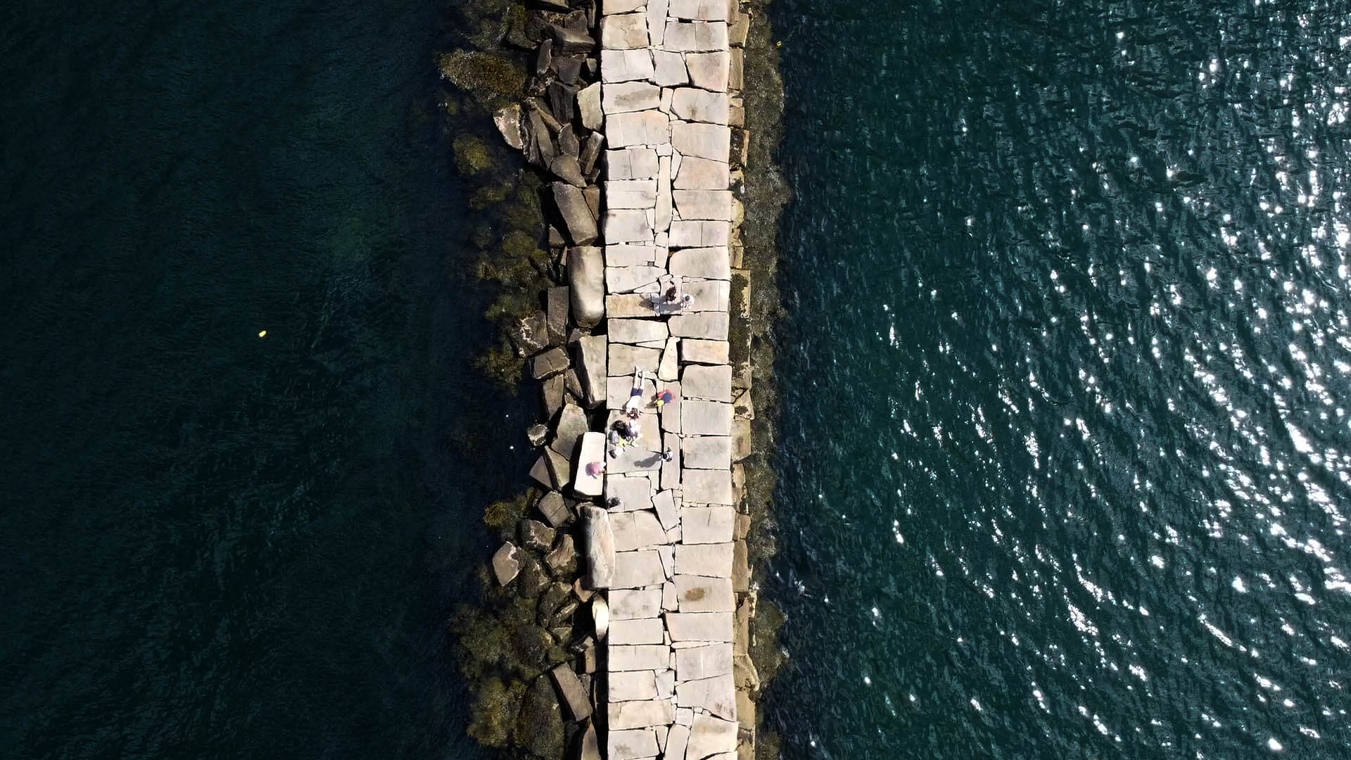 Young Artists Academy, drone shot of Rockland Maine Breakwater