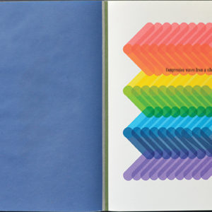 Open book with colorful pattern on the right page.