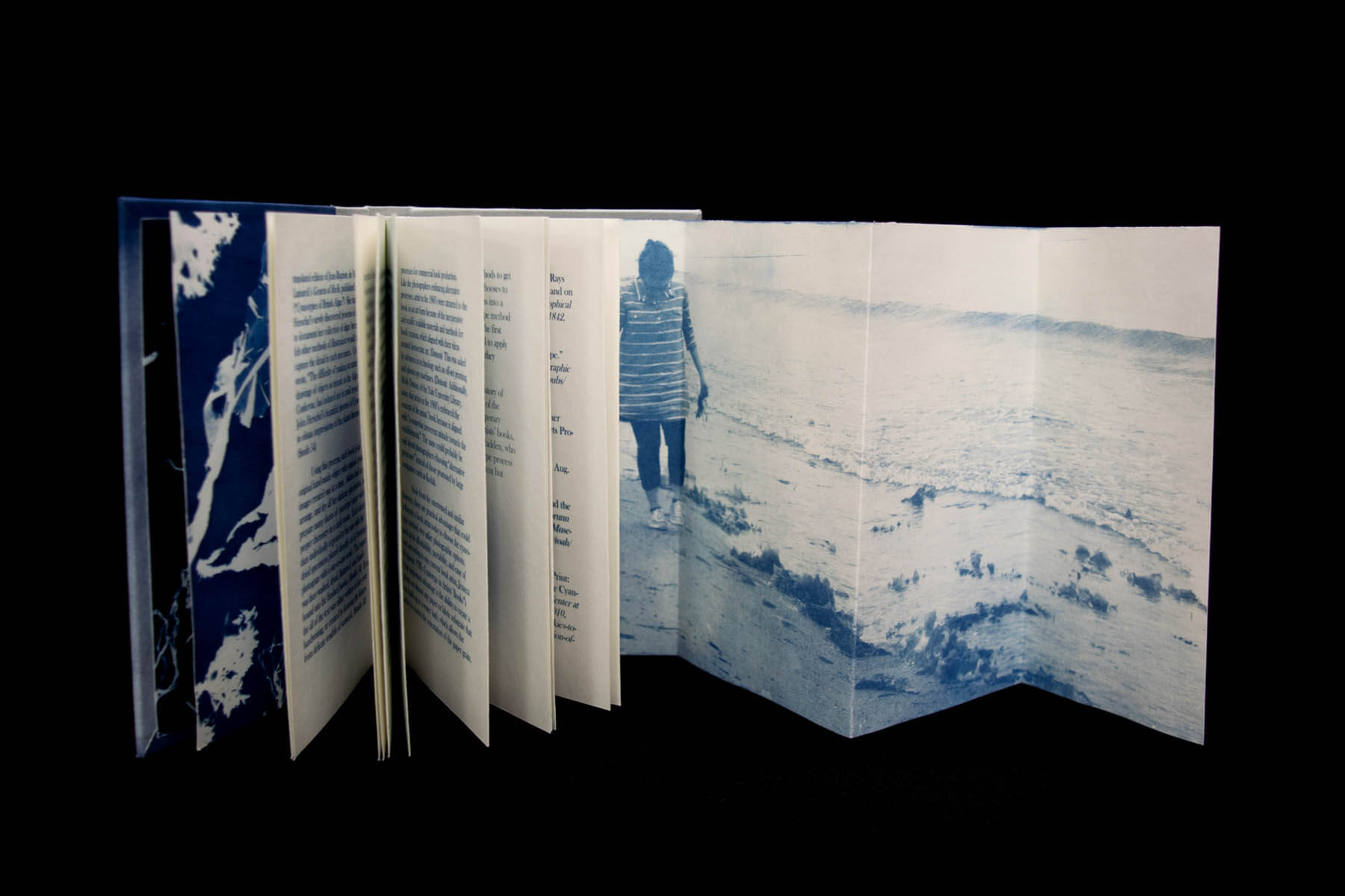 Make a cyanotype book at home - example of a cyanotype book.