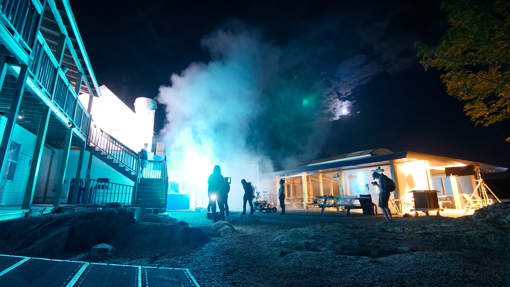 A night shoot on the Maine Media campus - Photo by Tom Ryan