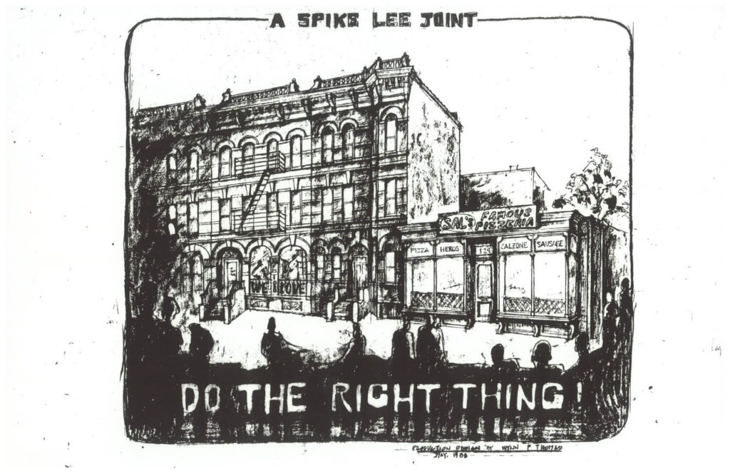 Do The Right Thing, Production design sketch by Wynn Thomas