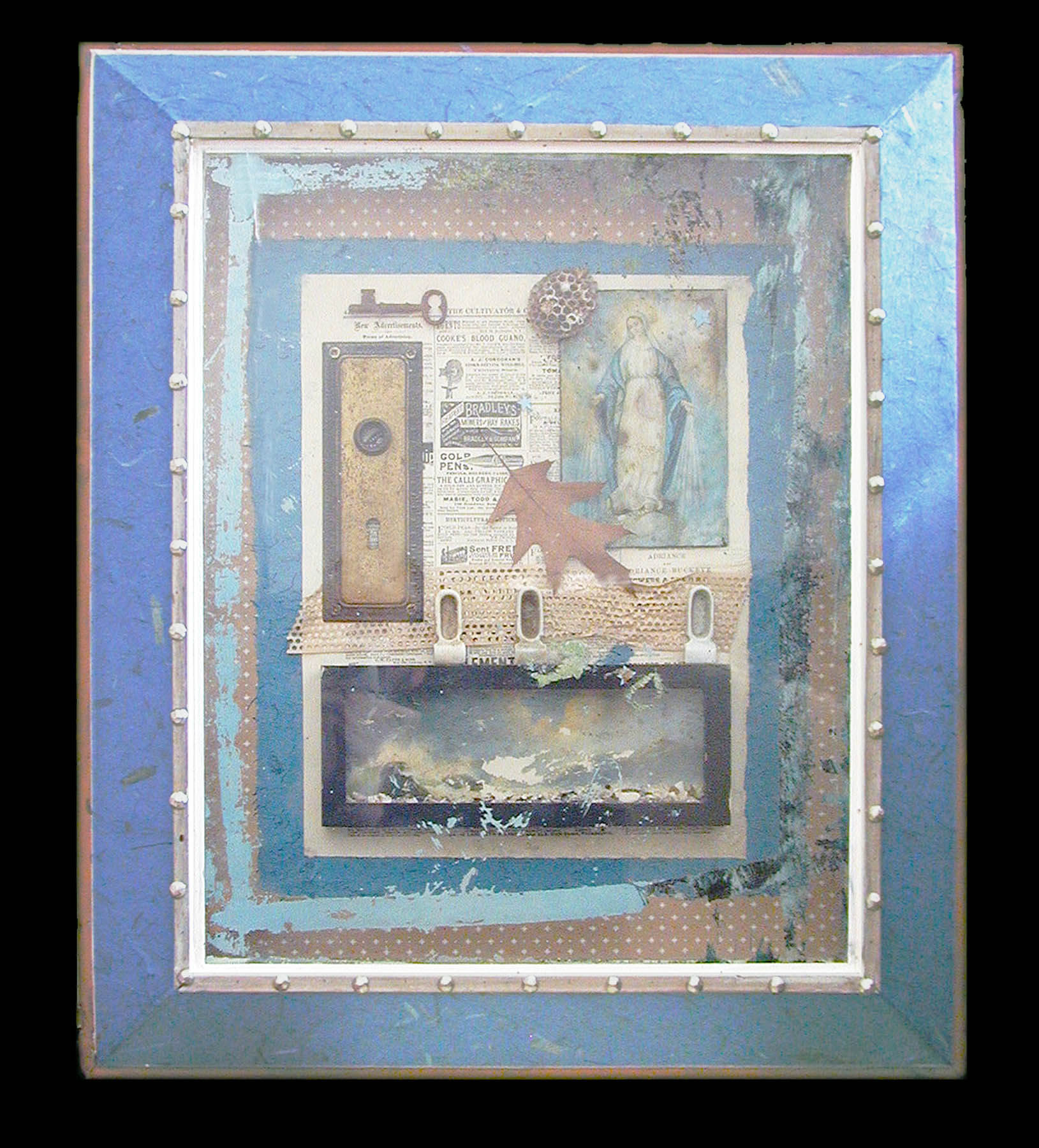 Collaged Diorama, “Country Gentleman's Dream #1or Blue Madonna” 2009.