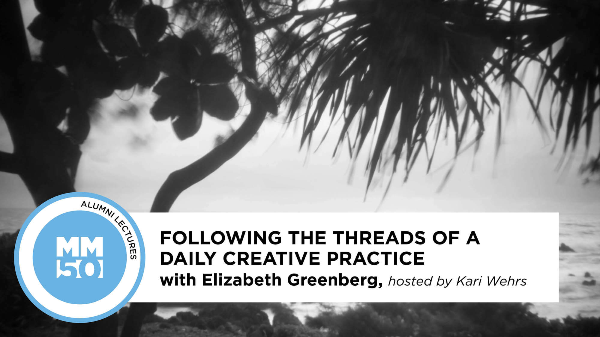 Maine Media Alumni Lecture: FOLLOWING THE THREADS OF A DAILY CREATIVE PRACTICE with Elizabeth Greenberg (banner)