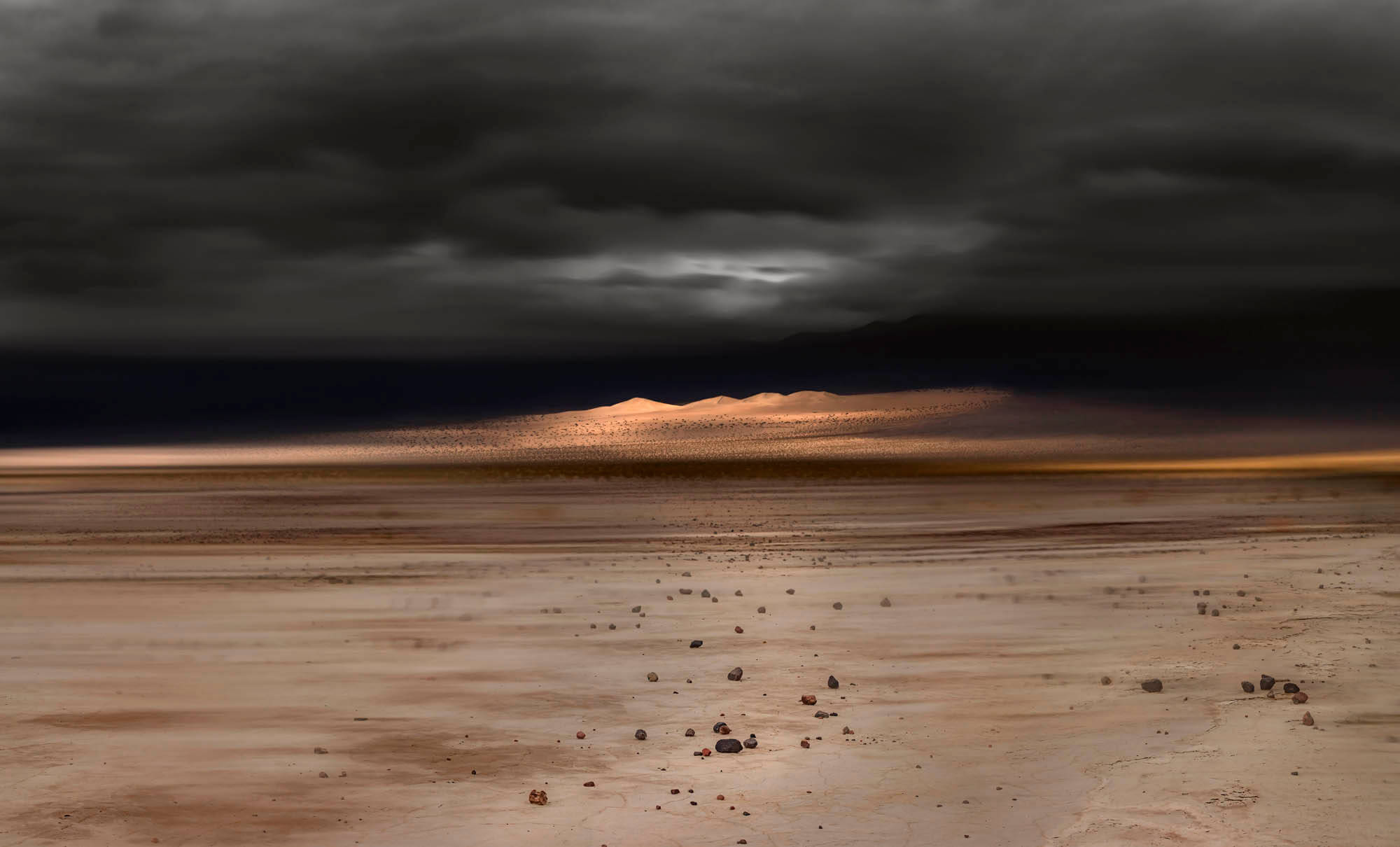 Painted Landscape example image of a sunset with storm clouds - By Brian Kaufman